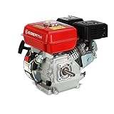 EBERTH Motor de gasolina 6,5CV, motor de gasolina de 4 tiempos con eje Ø 19,05mm, motor de kart con fusible de nivel de aceite, 1 cilindro, 196cc, arranque a tracción, refrigeración por aire