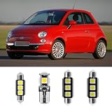 njssjd 4 piezas de luz LED blanca para espejo de tocador para F.iat 500 Abarth 500e 2007-2024 Lámpara para maletero Super brillante 6000K Kit de luz interior y herramienta de instalación