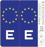 ETIKIDS - Pegatinas Personalizables para Matrícula Vertical Europea de 100x40 mm, Resistentes y Versátiles, Juego de 2, Color Europa, Material Vinilo