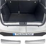 Recambo | Protector de Parachoques trasero | Compatible con Dacia Sandero III | interior | DJF | a partir de 2021 | Acero Inoxidable Mate | Protección borde de carga