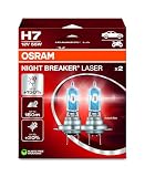 OSRAM NIGHT BREAKER LASER H7, +150% más brillo, lámpara de faro halógena, 64210NL-2HB, 12V, caja plegable colgante (2 lámparas)