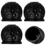 4 Pcs Fundas de Bola Remolque, Ø 50 mm Tapa Protectora para Enganche de Remolques, Protector Cubierta de Bola de Barra de Remolque Coche para Coches Camiones Autocaravanas(Negro)