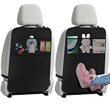 VINATO 2 Piezas Protector Asiento Coche con 3 Bolsillos, Organizador Asiento Coche para Niños Impermeable, Oxford 600D para Niños y Bebe