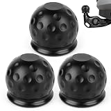 VMUTGA 3 Piezas Cubierta de Bola de Remolque, Cubierta de Goma de la Cúpula del Remolque, Tapa del Enganche de Bola para Camiones Camionetas Semirremolques Coches Barco(Negro)