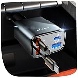 LISEN Cargador Coche Carga Rápida Retráctil 84W Accesorios para iPhone 18 | PD 45W USB C Cargador Mechero Coche Gadgets 12/24V para Samsung S26 iPad Kindle [2026 Compacto] Navidad Regalo Hombre Mujer