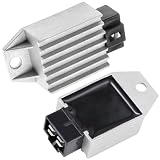 Regulador Voltaje Motocicleta, Accesorios Repuesto Scooter con 4 Conector Pines, 12V Rectificador Regulador Universal para Motor GY6 50-150cc, Ciclomotor, Vehículos Todoterreno, Karts, BMW, Harley