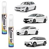 flintronic 2PCS 12 ml Reparador Arañazos Coche, Lápiz de Retoque, Blanco | Reparación de Arañazos, Combinación de Colores Precisa, Impermeable y Duradero, para Retoque y Reparación de Pintura