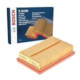 Bosch S0438 Filtro de Aire para Coche Filtro de Repuesto | Restringe Partículas de la Entrada de Aire, Resiste a la Humedad, con Alta Resistencia a la Tracción