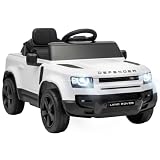 AIYAPLAY Coche Eléctrico SUV Niños Land Rover Defender 12V 2 Motores Blanco