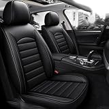 Genérico Fundas Asientos Coche para Volkswagen Golf 5, Fundas para Asientos de Coche de Cuero Conjunto Completo, Compatible con Airbags, Diseño Envolvente Completo, Respaldo Trasero Partido