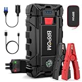 BRPOM Arrancador de Coches, 10000A Arrancador de Baterias de Coche 12V | (para 10.0L de Gasolina o 8.0L de Diésel), Jump Starter con Carga Rápida QC3.0, Espera Larga