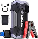 CARHEV Arrancador de Coche 4500A, Arrancador de Bateria de Coche Portátil (hasta 8,0L de Gas o 8,0L de Diésel), 12V Car Jump Starter con Linterna LED y Pinzas bateria Coches