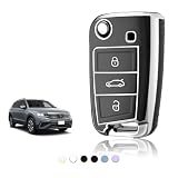 TOOMUME Funda Llave Coche para VW Golf 7 Polo Tiguan T-Roc T-Cross Taigo | Silicona Suave, Antigolpes, Anticaídas, Antiarañazos, Carcasa Protectora Llave para Seat Ibiza Leon Ateca Skoda Fabia Octavia