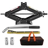 kefflum Gato Coche 1.5T con Llave de Trinquete y Palanca Telescópica | con bolsa de herramientas, para Cambios de Neumáticos, para Coches Berlinas y SUV