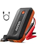 AstroAI B8 Arrancador de Baterias de Coche Portatil 12V Potente | Jump Starter (para 5.5L Disésel o 7.0L Gas) con Protección Inteligente con Luz LED para Cohe y Moto, Naranja