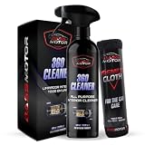 BassMotor Limpiador Todo en Uno Interior Multiusos para Coche Salpicadero Tapicería Limpia y Desengrasa Plasticos Asientos Cuero Uso Rápido y Fácil - 360 Cleaner 500ml + Bayeta Premium