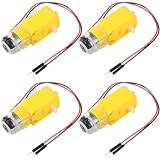4 unidades TT Motor DC3V-6V Geriebemotor de doble eje 200RPM DC 3-6 V Motorreductor para DIY Smart Auto Robot, Double Axis 1:48 (A)