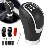 UieaMsio Pomo de Cambio Manual de 5 Velocidades - Palanca de Cuero Premium Automotriz Universal Con 4 Adaptadores-A (B)