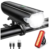 2026 New 1200LM Luz Bicicleta de Gran Angular, 3+5 Modos & Impermeable IP65 | Luz Bici Recargable por USB con Larga Autonomía, Duradera Luces Bicicleta Delantera y Trasera para Ciclismo Carretera/Montaña