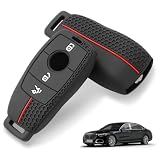 BIVYAX Funda de Silicona para Llave Mercedes Benz, Compatible con Clases A C E S GLC GLE CLA, 3 Botones (W205 W213 W177 X167 G63)