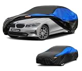 GUNHYI Cubierta de Coche Impermeable Transpirable, Funda para Coches BMW Serie 3 Serie 4 E90 F30 G20 F32 F33 F36 G22, Lona de Garaje Completo para Protección contra la Lluvia, el Sol y el Polvo.