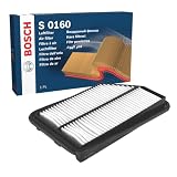Bosch S0160 Filtro de Aire para Coche Filtro de Repuesto | Restringe Partículas de la Entrada de Aire, Resiste a la Humedad, con Alta Resistencia a la Tracción