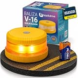 Baliza V16 Homologada DGT con Geolocalización | Luz de Emergencia Coche LED 360° 1km | Conectada Plataforma DGT 3.0 | Resistente a la Lluvia | con Indicador de Batería y Base Imantada | Bip&Drive