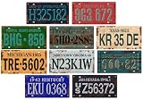 Paquete de 10 Placas de matrícula de los Estados Unidos de los años 40 y 50, réplicas de Placas auténticas Americanas con Efecto Envejecido (OLD4)