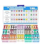 Xibao Fusibles Coche,Auto Estándar Cuchilla De Fusibles,Set de Fusibles de Cuchilla Estándar,2A 3A 5A 7.5A 10A 15A 20A 25A 30A 35A 40A Caja Fusibles,Apto para Autos,Camionetas,SUV,ATV,UTV (180pcs)