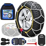 Sunweyer Cadena de nieve para coche SUV HKN 130-35s, montaje rápido | Cadenas de nieve 235/50 R19 235/55 R18 225/55 R19 – Cadena para coche SUV 2 piezas 15 21 pulgadas, bolsa EVA con guantes y