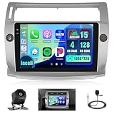 Hikity 4+128G 9' Radio Android para Citroen C4 2004-2009 C-Quatre 2008-2011 | Incell Pantalla Táctil Wireless Carplay Autoradio 2 DIN GPS Navi Bluetooth 5.0 WiFi FM/RDS Cámara Trasera EQ 4+128G