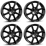 Borbet Llantas LV4 5,5 x 15 ET45 4 x 100 negro brillante compatible con Opel Adam Agila Corsa Karl Meriva