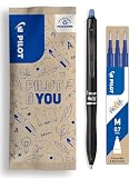 PILOT - FriXion Ball Plus + 3 Recambios - Bolígrafo Borrable - Azul | Ergonómico Retráctil y Recargable - Máximo Confort - Fabricado en Francia - Recambios Incluidos - Punta Media (0,7mm)