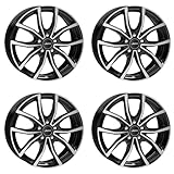 4 llantas Autec Vidron 7.0 x 17 ET45 5 x 114,3 negro pulido compatible con Honda Civic Honda e HR-V ZR-V