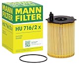 MANN-FILTER, HU 716/2 x Filtro de aceite | Para automóviles, alto rendimiento de filtración, protección óptima del motor, junta de alta calidad, tecnología original OE