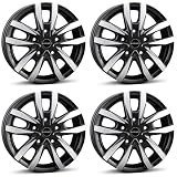 4 llantas Borbet CW5 6x16 ET68 5x118 negro pulido mate compatible con Fiat Ducato