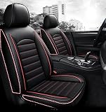 ZORQ Coche Cuero Juegos Cubreasientos para Audi A1 A1 S-Line A1 Sportback A1 S A2 A3 8P 8V Lujo Fundas Moda Estilo Impermeable Asiento Protector Accesorios,Black and Red