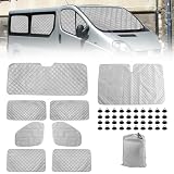 8 Piezas Parasol del Parabrisas Automóvil Reemplazo para Renault Trafic SWB 2001-2014, Cabina del Conductor Reemplazo para Opel Vivaro SWB 2001-2014, Cubierta de Parasol Automóvil Plegable