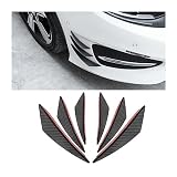 JNNJ 6 Piezas Aletas De Parachoques Delantero Universal PVC, Protector Aleta Canard Divisor Difusor Valence Spoiler Labio (Carbono)
