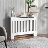 HOMCOM Cubre Radiadores Cubierta de Radiador 112x19x81cm Blanco