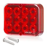 D-TECH 1 x Piloto antiniebla trasero rojo remolque impermeable 12v, Luces antiniebla LED para remolque, Faro antiniebla posterior LED homologada, IP67, Luz antiniebla rojo