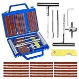 27PCS Kit Repara Pinchazos para Coche/Moto/Caravana, Kit antipinchazos neumático, Arreglar pinchazos en 3 Minutos, Mechas + Accesorios completos, Compacto para Maletero, Fácil Uso sin Experiencia