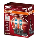 OSRAM NIGHT BREAKER LASER HB3, +150% más de brillo, lámpara de faro halógena, 9005NL-2HB, 12V, caja plegable colgante (2 lámparas)