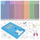 Juego de 24 Recambios Boligrafos Borrables, marrón y negro,Legami Boligrafo Borrable, Recambios de Tinta Borrable, Recambio Boli Borrable, Punta de 0,7mm, Altura 13cm (8 Colores)