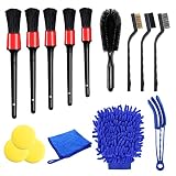 URAQT Cepillos Limpieza Coche, 15Pcs Kit de Lavado de Autos, Cepillo de Detalle, Limpieza de Rueda, Paño de Limpieza, para Limpieza del Interior & Exterior, y Llantas de Autos