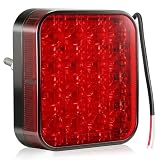 DARKGUARD 16LED Luz Trasera Antiniebla de Remolque Roja 1PC - 12V/24V 2,2W IP67 Impermeable Homologada E9 Luces Traseras Pilotos Remolque Antiniebla para Camión Furgoneta Tractor Caravana Coche