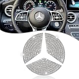 Bling Cristal Emblema Adhesivo 49mm para Mercedes-Benz A E S CLA CLS GLA | Cristal Accesorios para Volante Decoración Interior de Coche Logo Accesorios para Mercedes-Benz S CLA CLS GLA GLB GLC GLE GLS