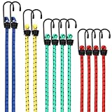 Avesteir Set de 12 Pulpos Elasticos, Tensores Elásticos, Gomas Elasticas con Gancho, Tensor de Equipaje, Tensora de Goma, Correas Tensoras, Cuerdas Elásticas para Coches, Caravanas, Acampadas