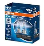 OSRAM COOL BLUE INTENSE HB3, +100% más de brillo, hasta 5.000K, lámpara de faro halógena, aspecto LED, caja plegable colgante (2 lámparas)