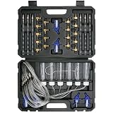 CHANG QI Kit de prueba de fugas diésel, probador de fugas de riel común, probador de fugas de 6 cilindros, medidor de flujo de inyector diésel, kit de prueba de riel de inyección de motor con 24